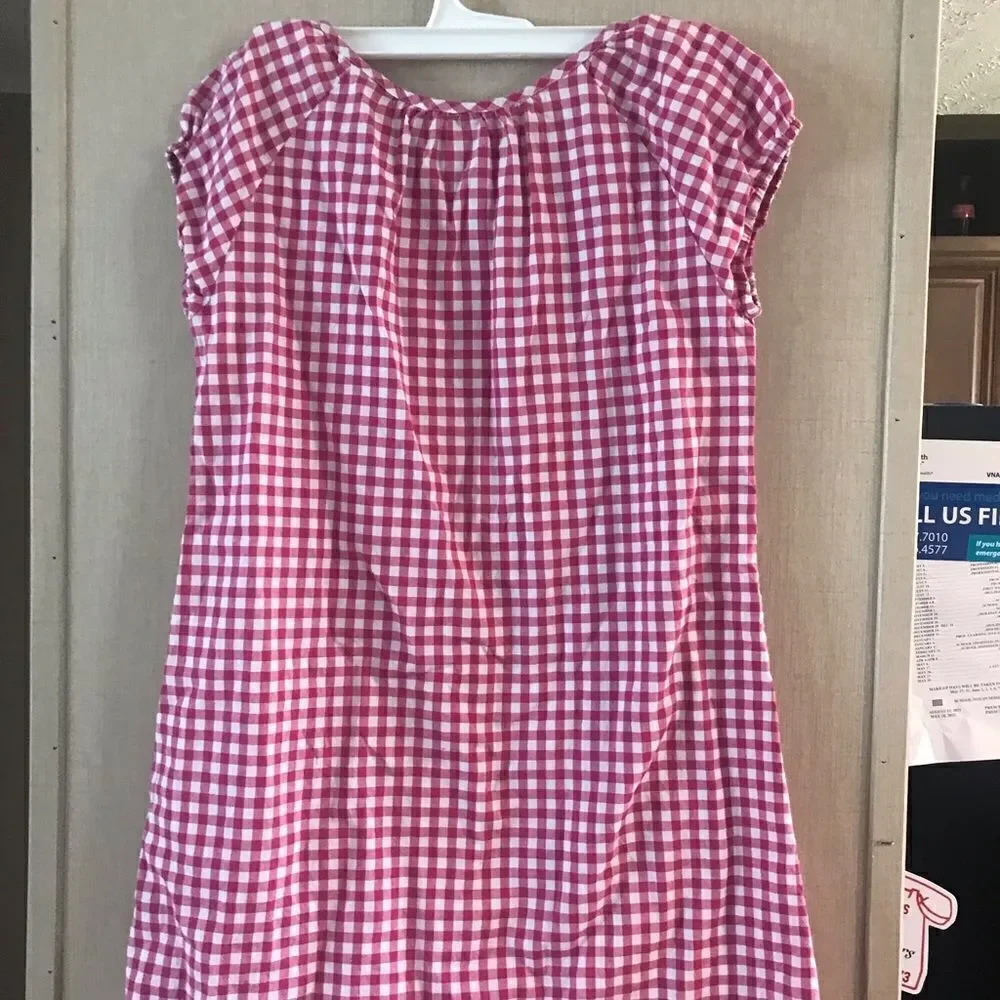 Uniqlo Girls Size 11 Pink White Checkered Dress